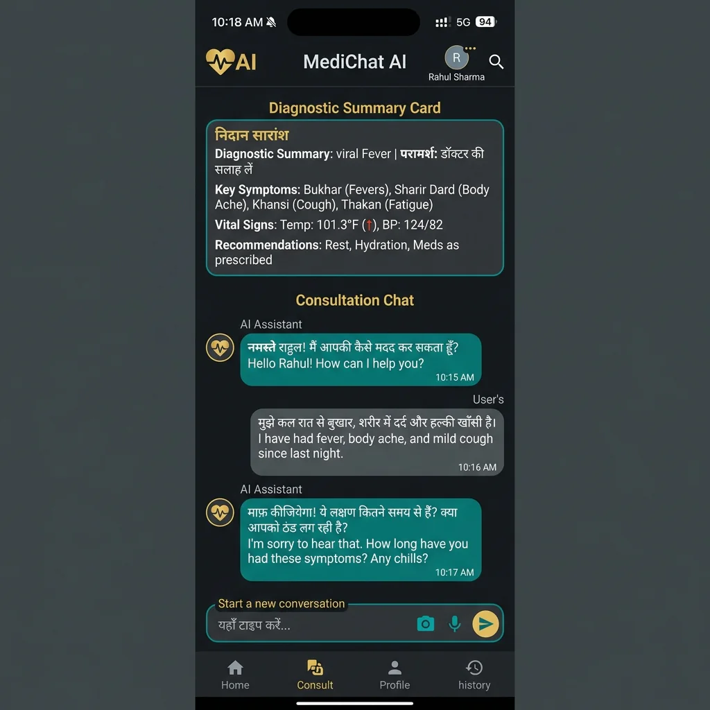 HealthSakhi AI Mobile App Interface